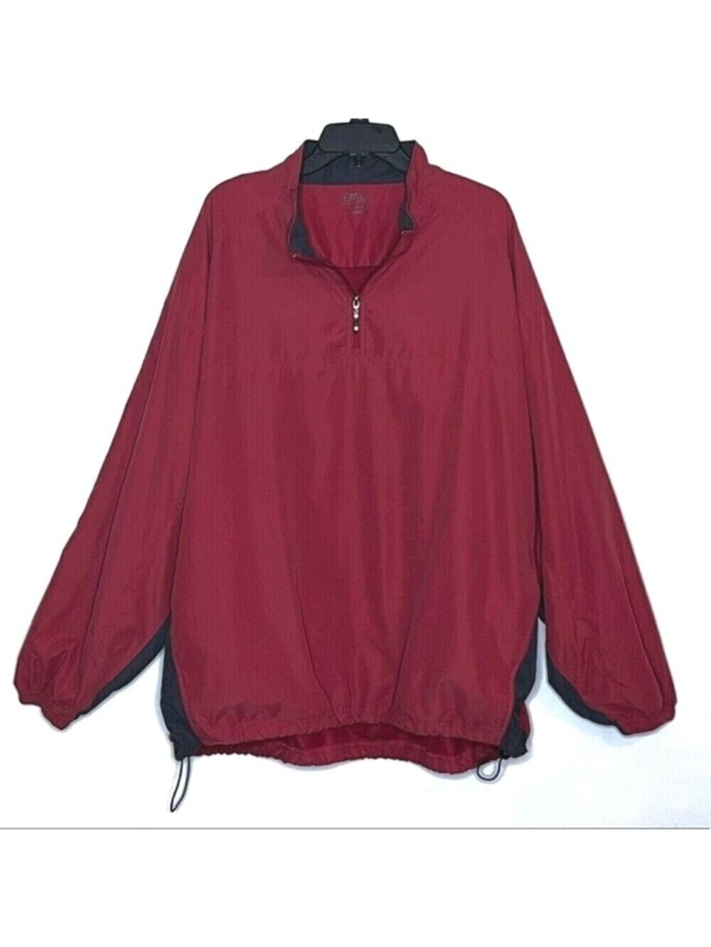 Men's PGA Tour Golf Windbreaker Half Zip Pullover Burgundy / Charcoal XXL